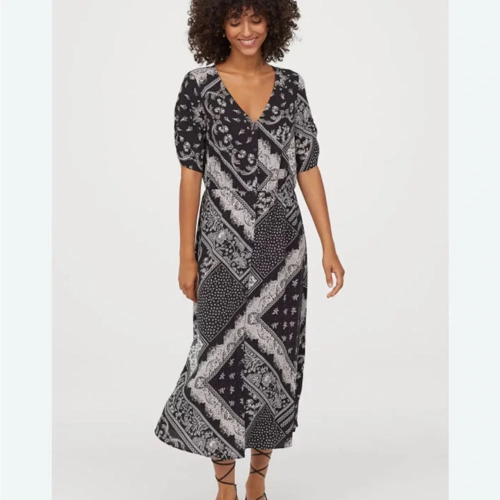H&M • Button Down Patterned Dress - Picture 1 of 7